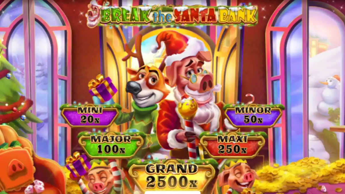 Slide de introdução de Break the Santa Bank