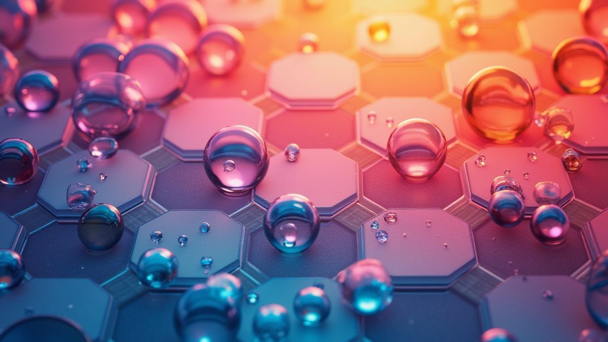 Tablero hexagonal lleno de burbujas flotantes