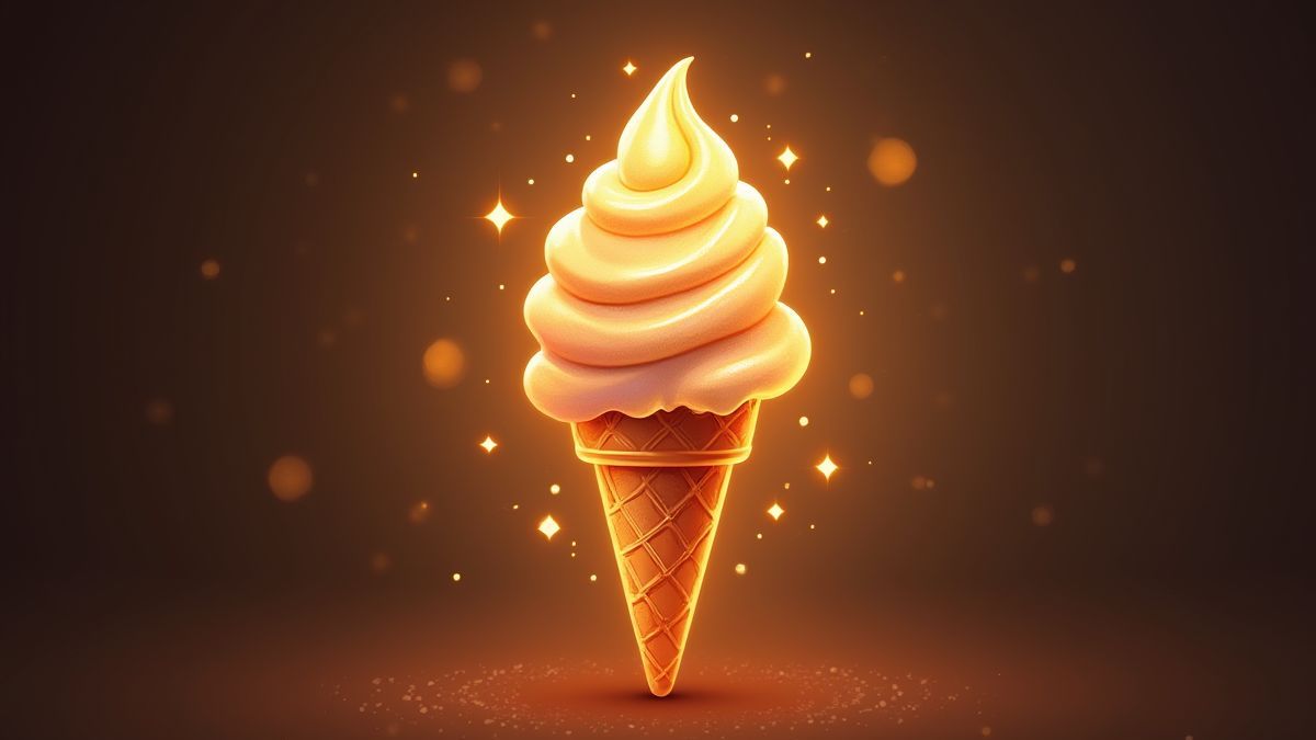 Ein leuchtendes Eiscremecone, das als Wild-Symbol in Bullseye Bucks fungiert.