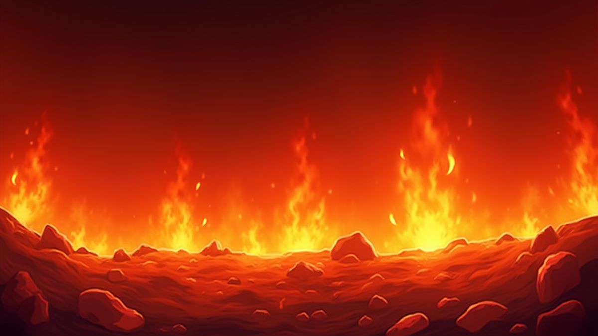 Fondo ardiente con llamas resplandecientes