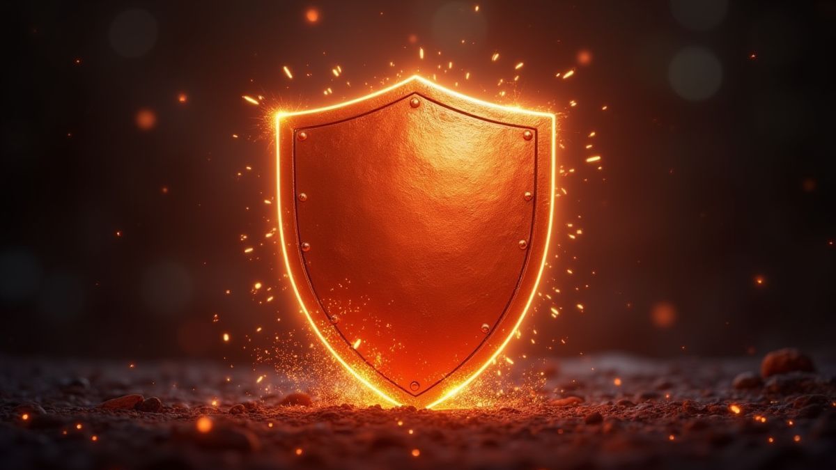 Glanzend schild van Captain America omgeven door energie.