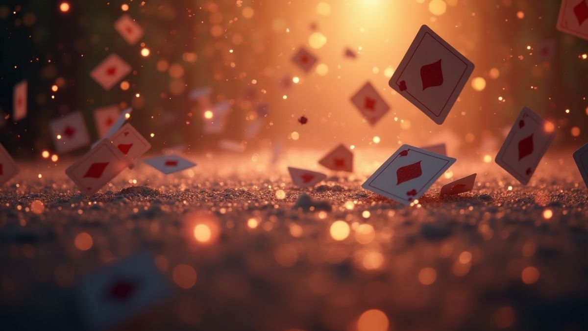 Baraja de cartas animada con efectos brillantes