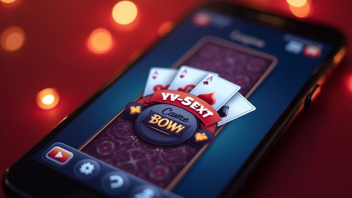 Pantalla de móvil animada mostrando una interfaz de casino con cartas