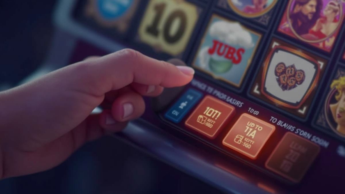 Mano ajustando la apuesta en una interfaz de máquina tragamonedas.