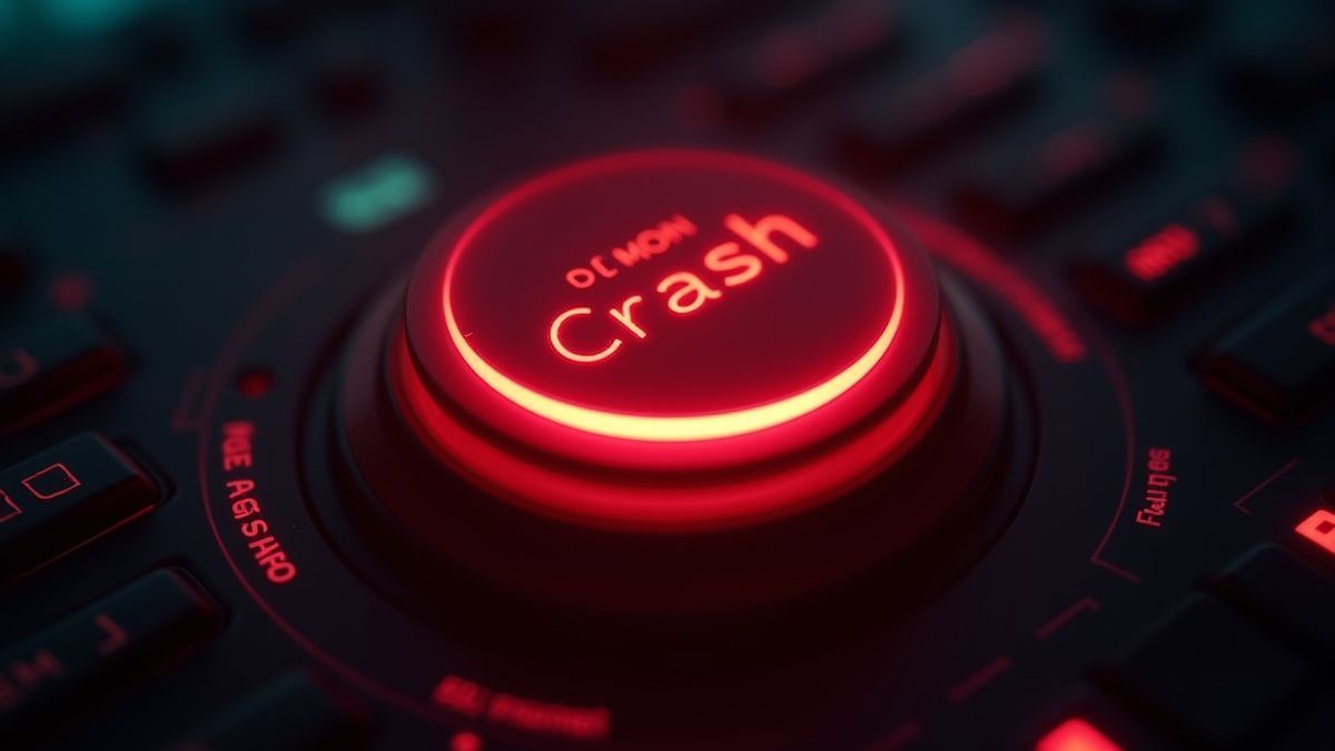 Botones de 'Cash' y 'Crash' en un panel futurista.