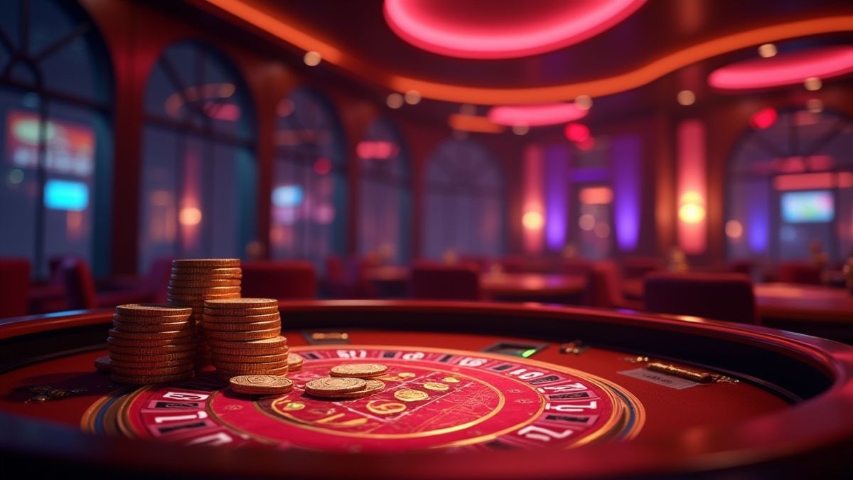 Casino environment with a luxurious atmosphere.