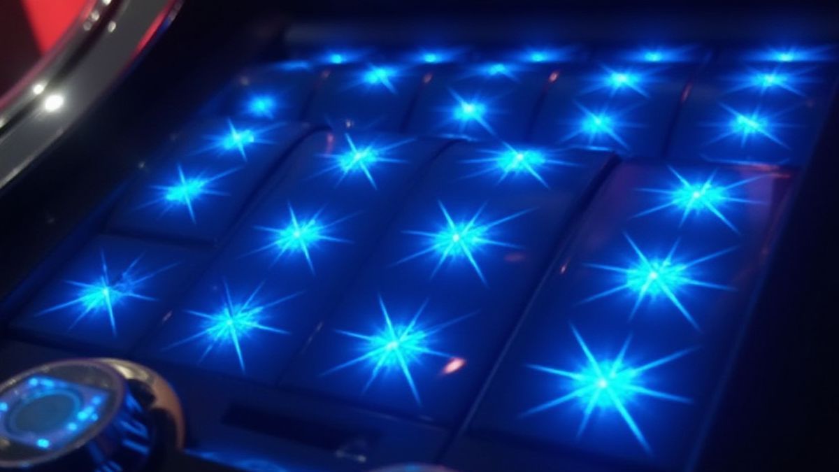 Símbolos Scatter azules brillando en los rodillos.