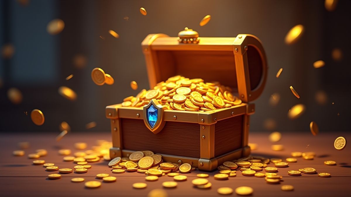 Coffre au trésor rempli de richesses.