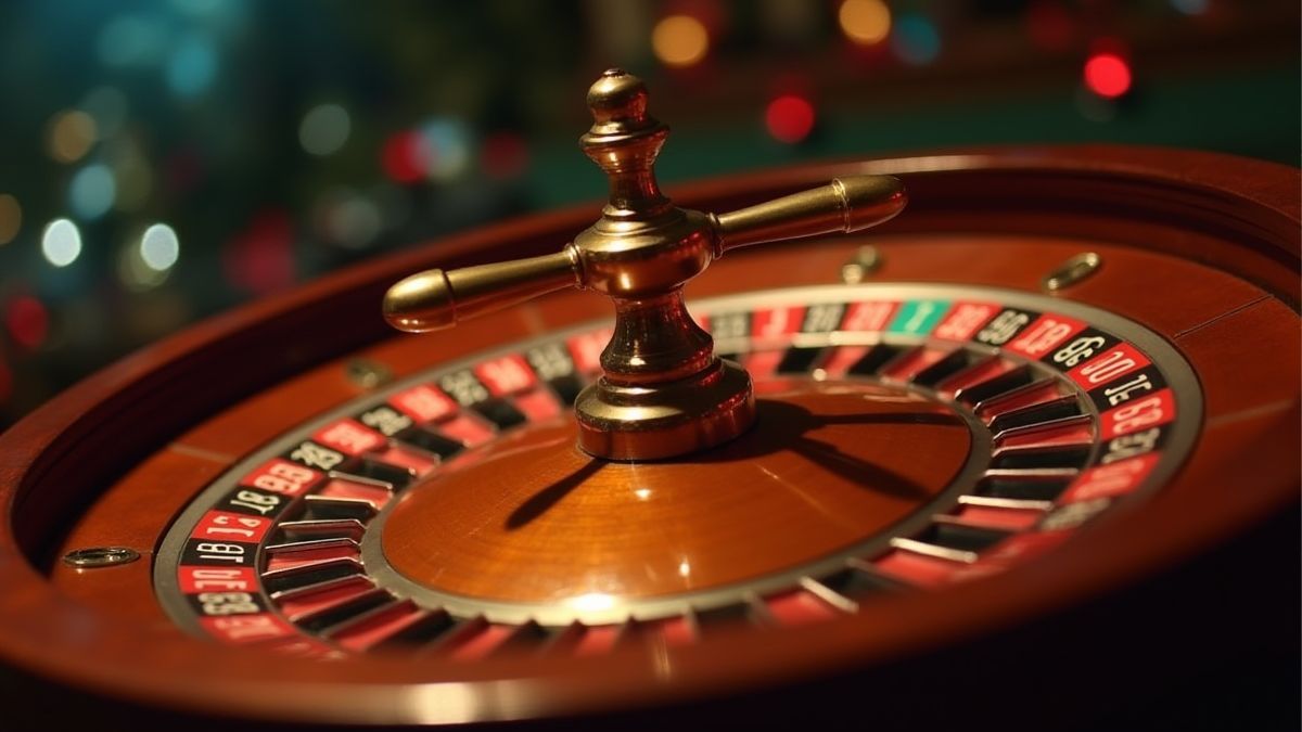 Ruleta girando con un fondo animado.