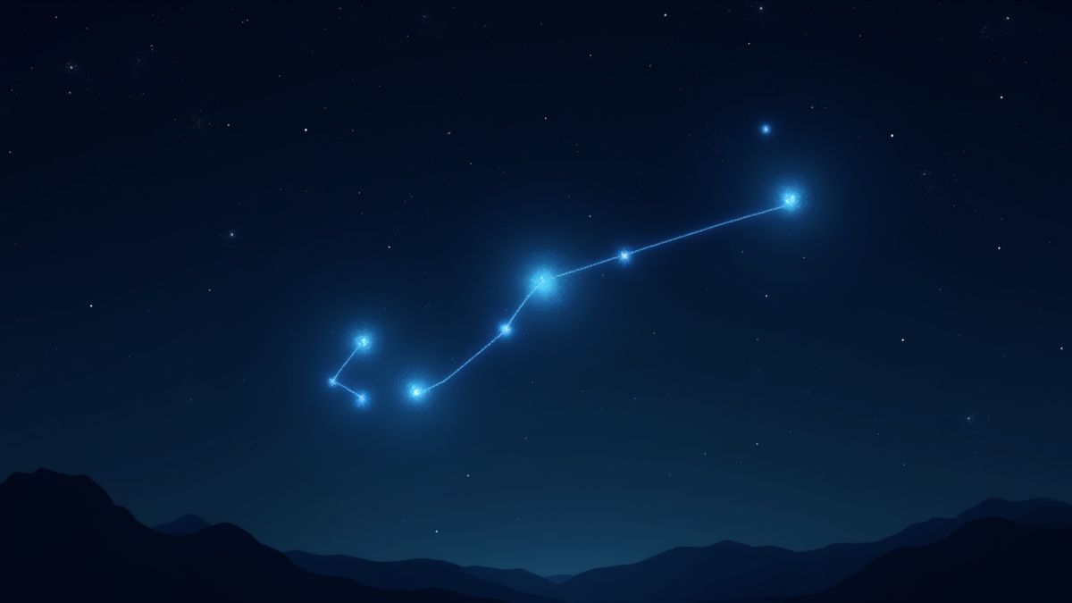 A constellation of the crowned queen in the night sky.