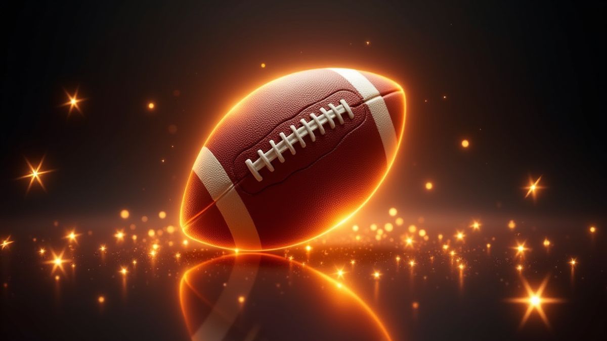 Balón de fútbol brillante rodeado de estrellas, simbolizando funciones especiales.