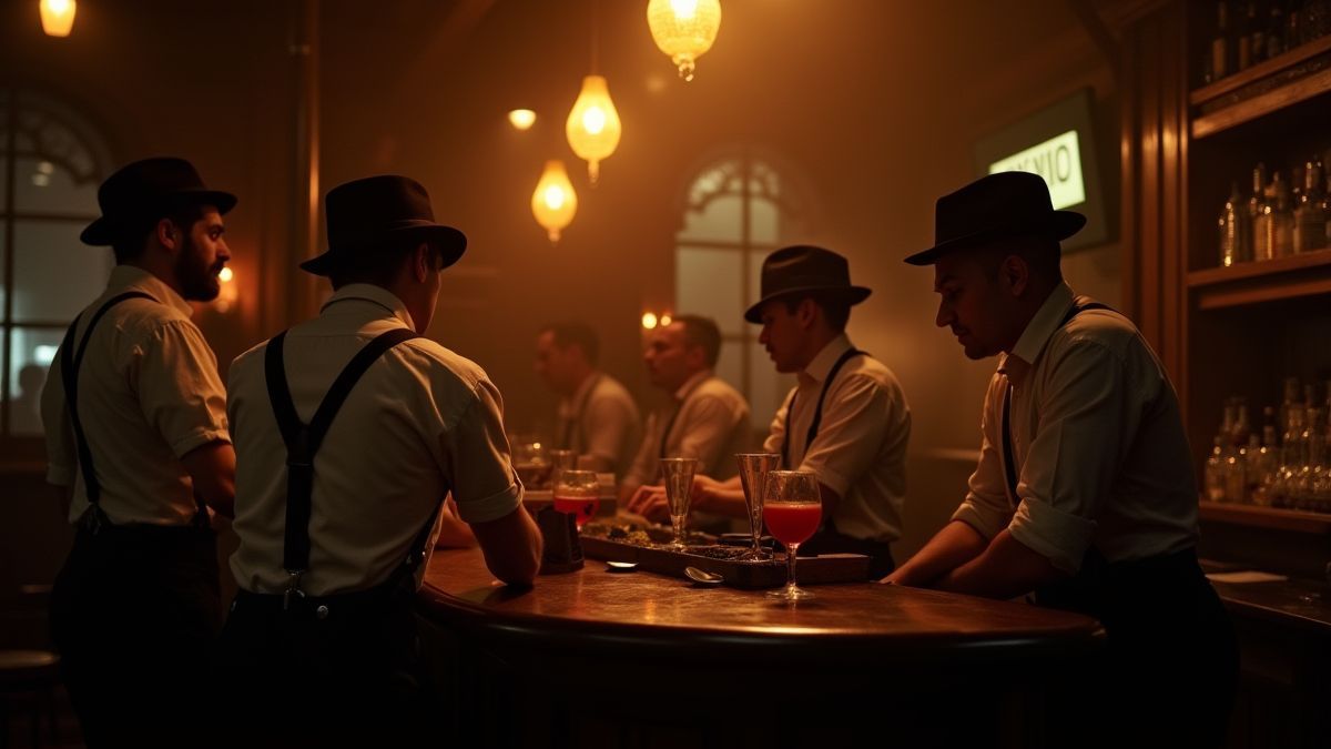 Escena de un bar clandestino de los años 20.
