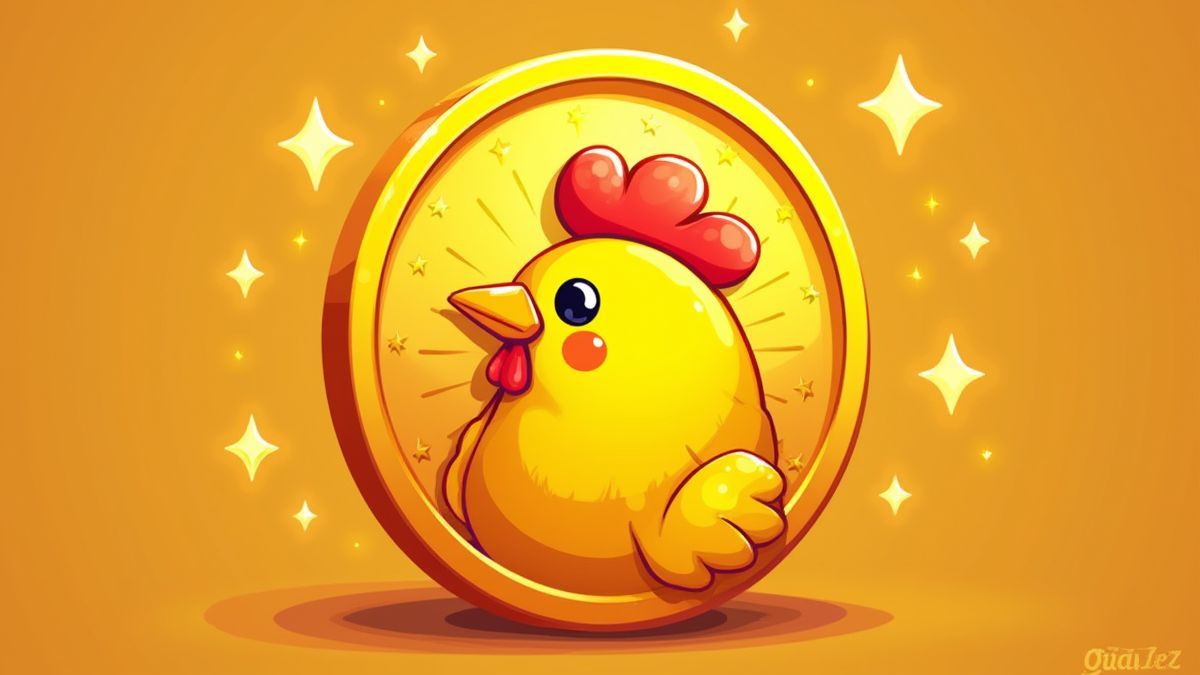 Moneda dorada con cabeza de gallina, símbolo Scatter en Chicken Rush.