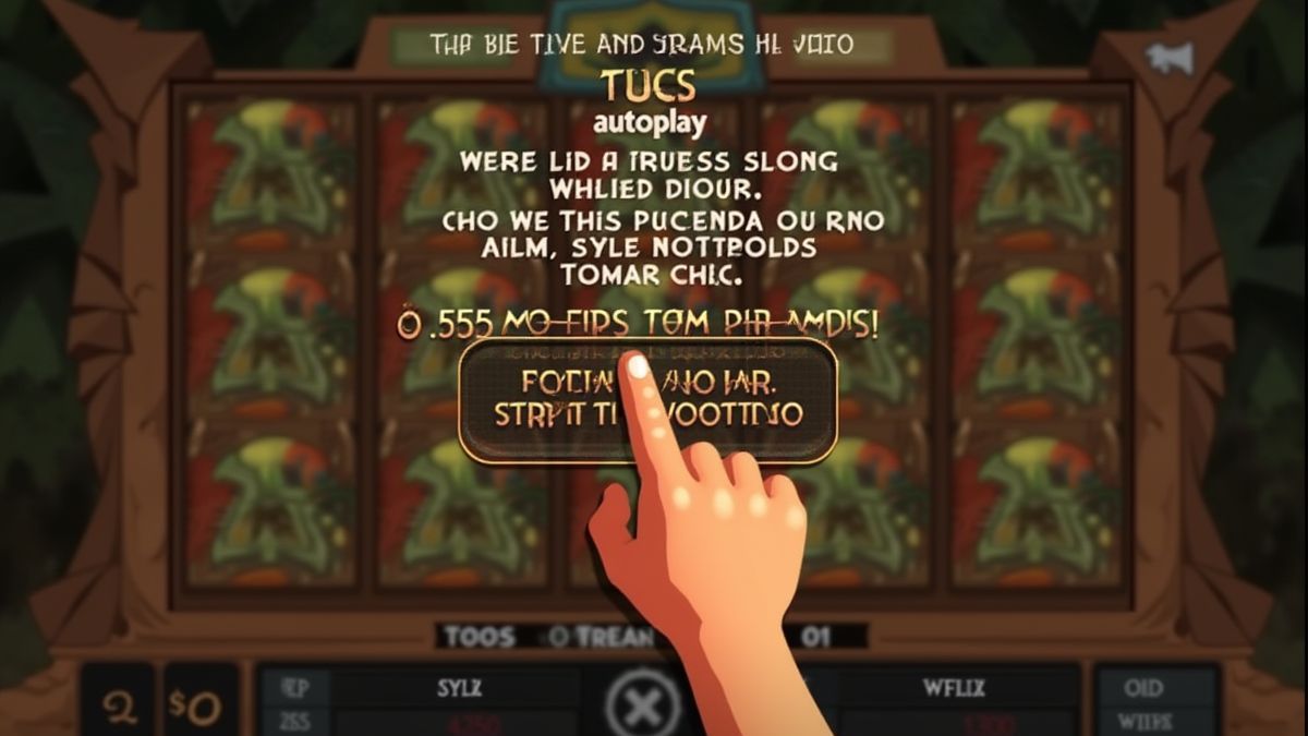 Mano activando el botón de autoplay en Chieftains Slot.