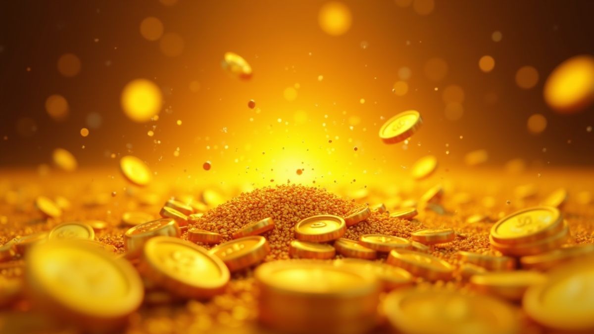Pièces d'or et effets scintillants, symbolisant des gains