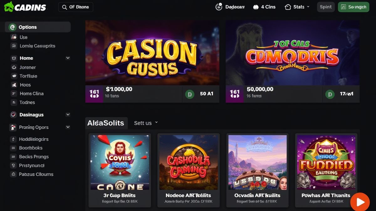 Interfaz de casino con opciones de apuesta y temas vibrantes de slot.