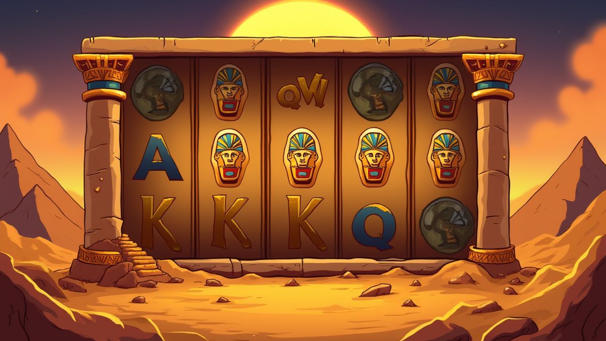 Slot interface with Egyptian theme and traditional symbols