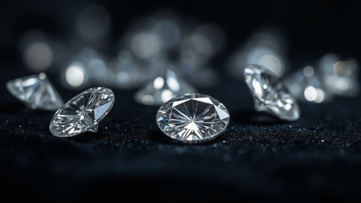Una imagen de diamantes brillando sobre terciopelo negro.