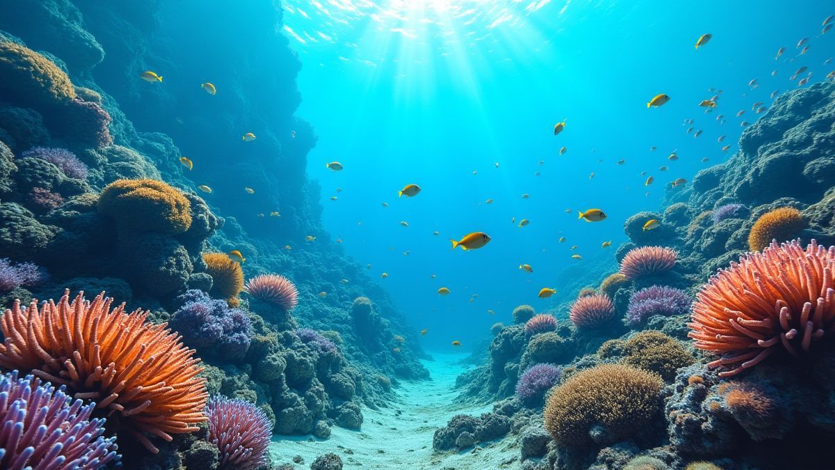 Een rif vol marien leven en levendige kleuren