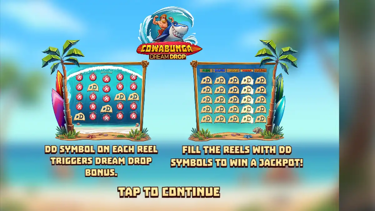 Control deslizante 01 de la tragaperras Cowabunga Dream Drop