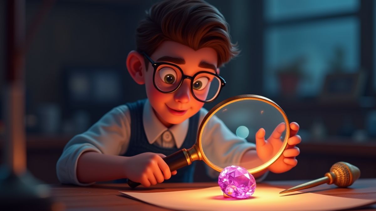 Joyero inspeccionando una gema con lupa.