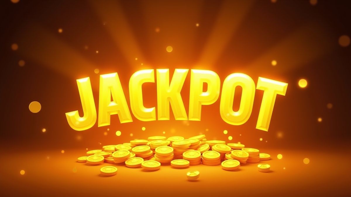 Gouden jackpotdisplay met munten die overlopen.