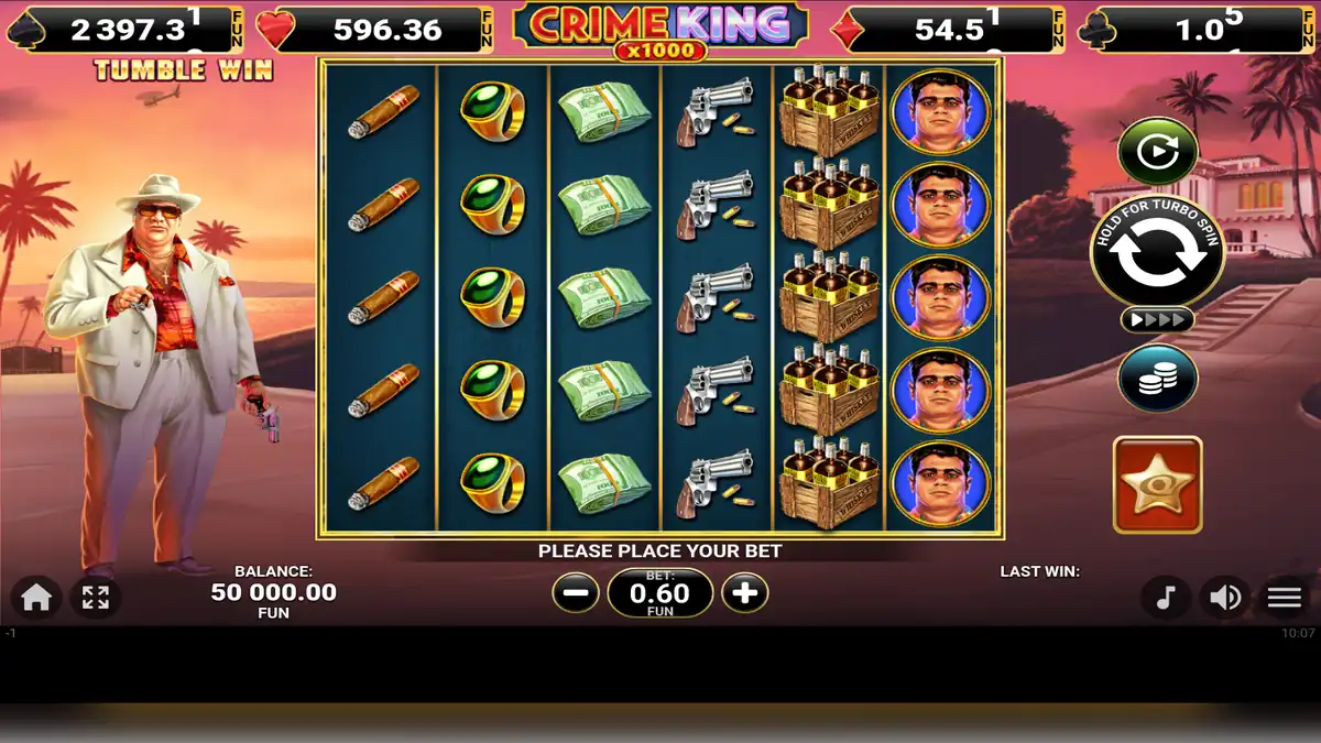 Crime-King-1000-Basisspielbildschirm