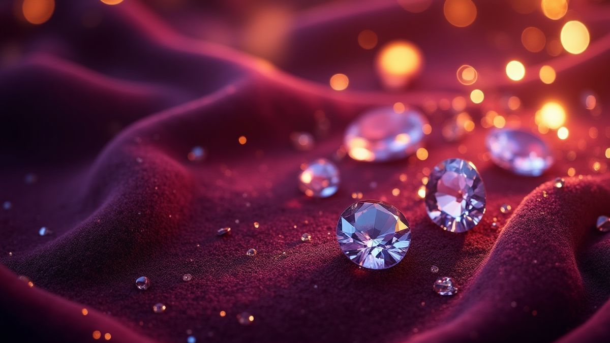 Fundo de terciopelo com gemas brilhantes