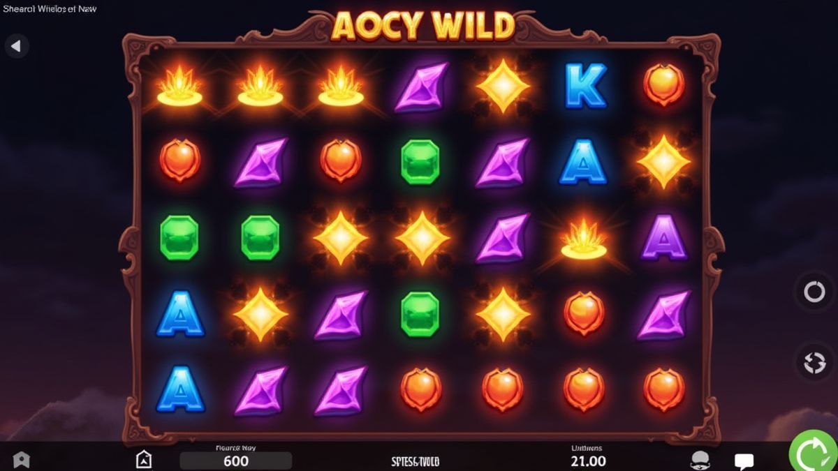 Grille de symboles dans le jeu avec des icônes de jokers brillants.