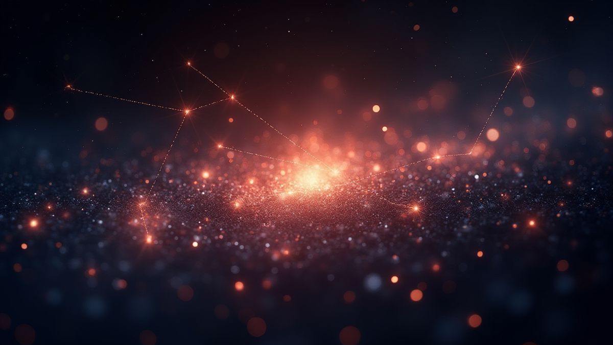 Eine leuchtende Konstellation mit futuristischem Design.