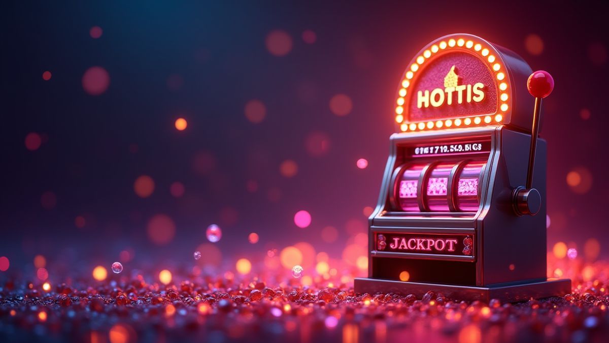 Tragamonedas con diamantes brillantes y marcadores de jackpot.