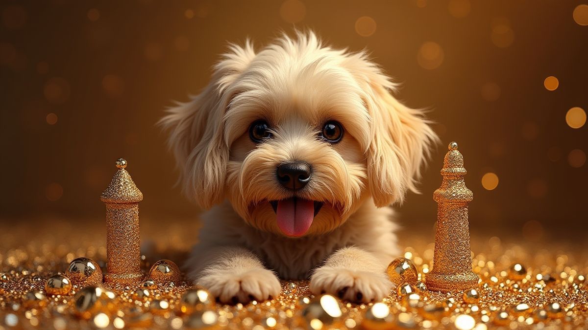 Uma mansão para cães com diamantes e ouro.