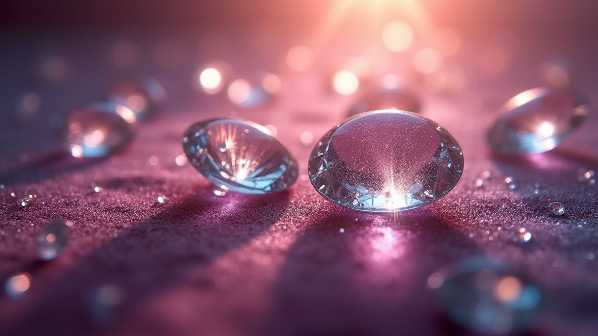 Diamanten, die auf Samt leuchten