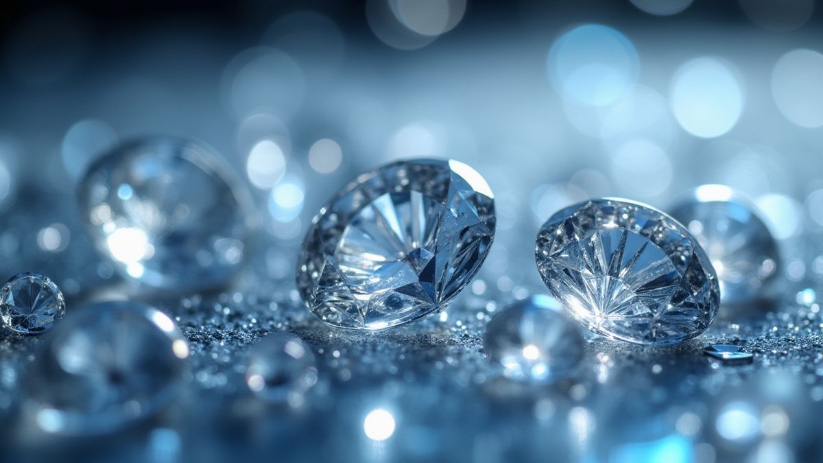 Diamantes brilhantes com efeitos de luz.