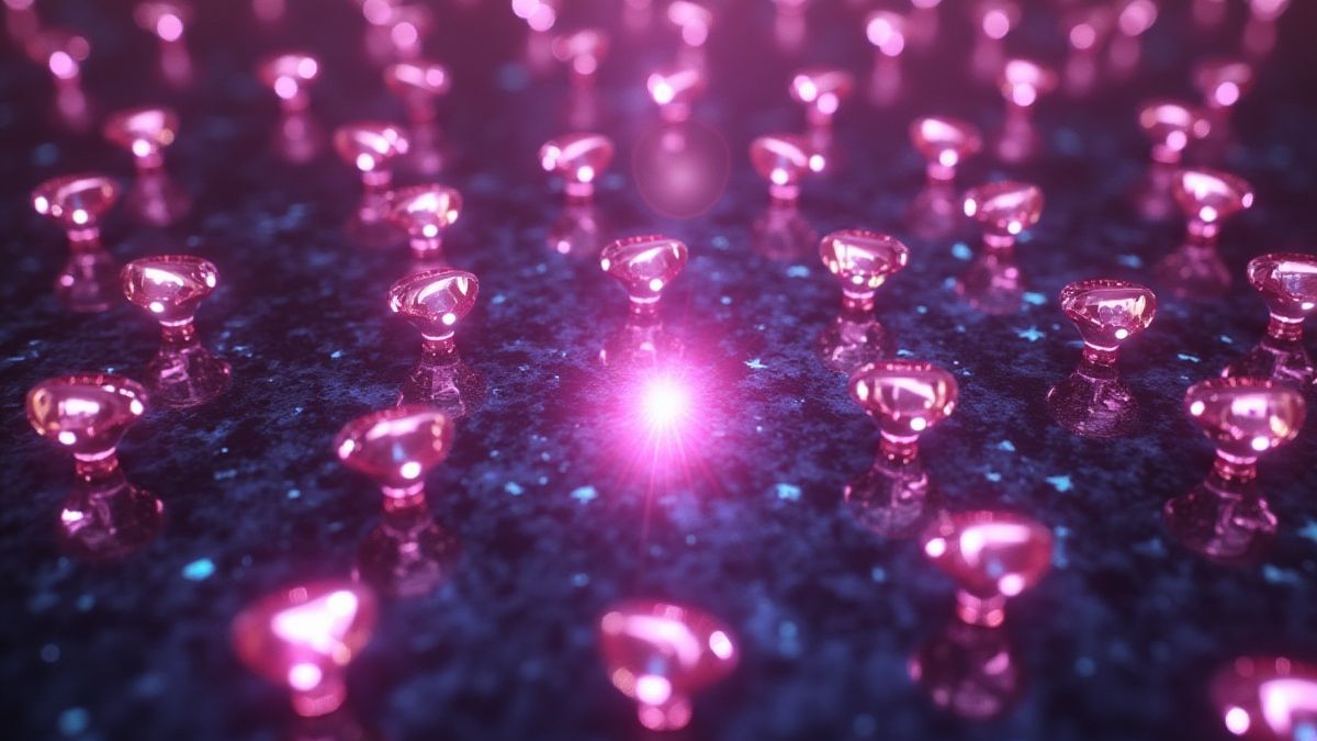 Diamantes brilhando em uma grade animada.
