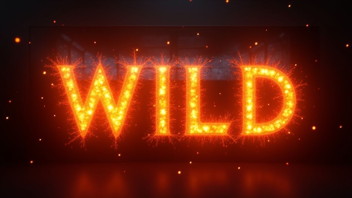 Glanzend Wild-symbool dat zich uitbreidt over een rol met sprankelende effecten