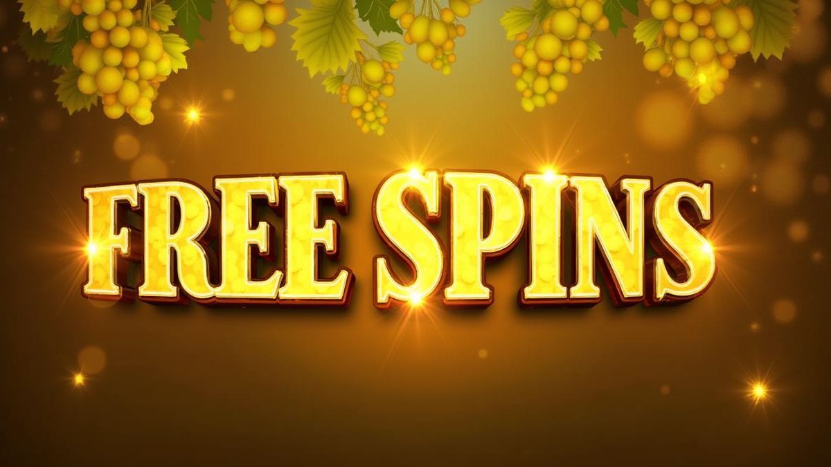 Racimos de uvas doradas simbolizando giros gratis.