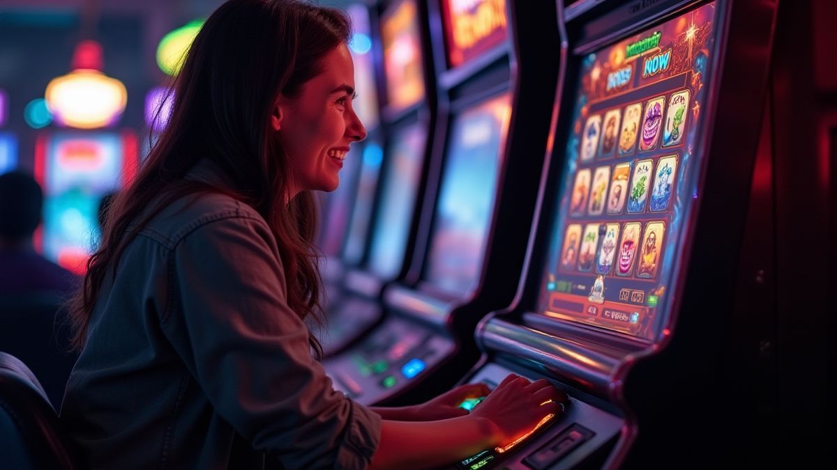 Un jugador casual disfrutando de una tragaperras con temática espeluznante.