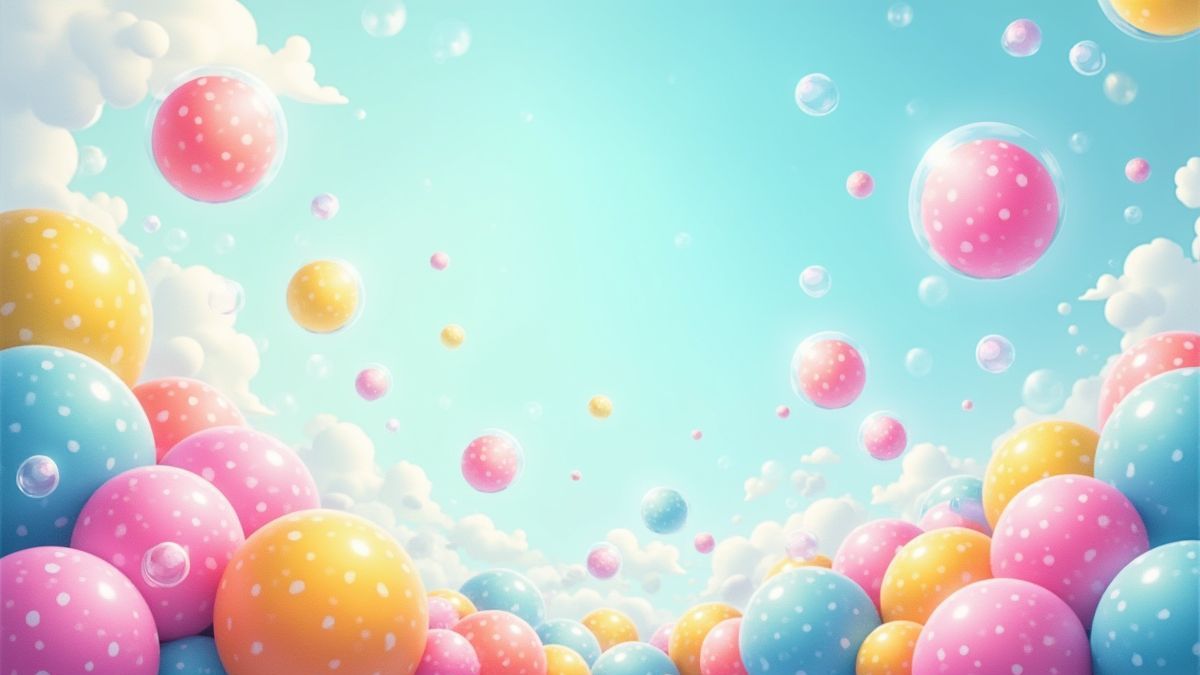 Illustration von Seifenblasen in einer unterhaltsamen Umgebung.