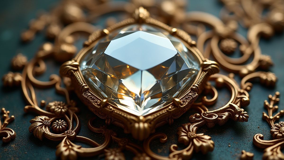 Un diamante entouré de détails artistiques renacentistes