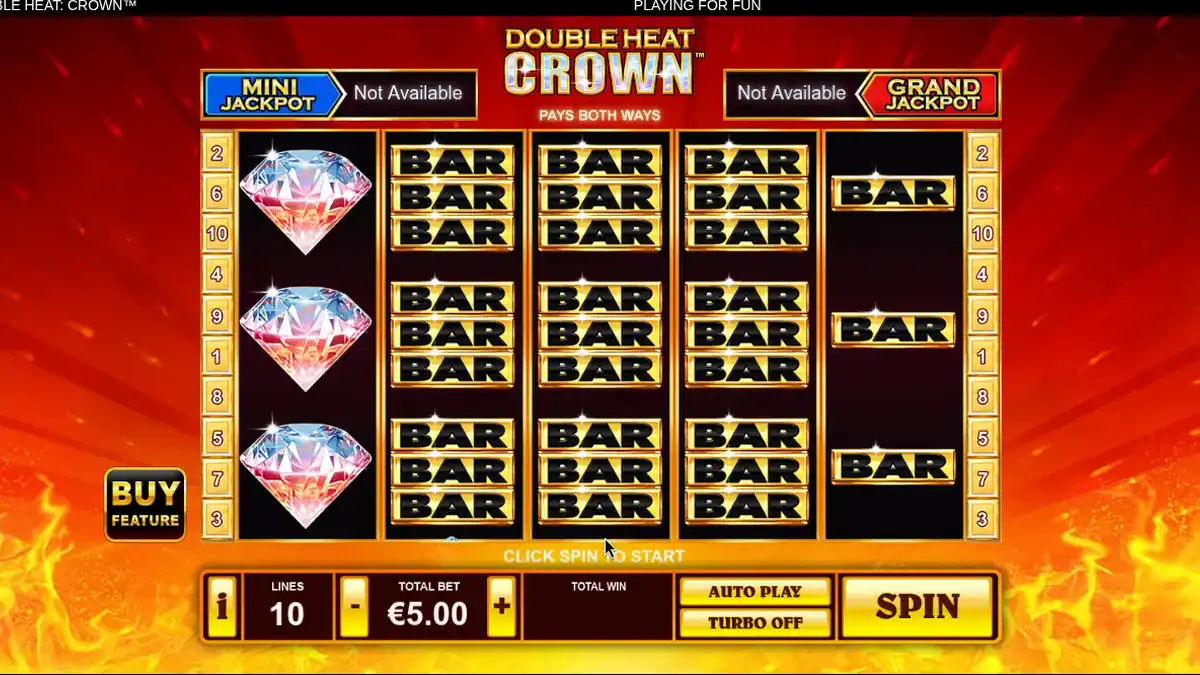 Pantalla del juego base de Double Heat: Crown
