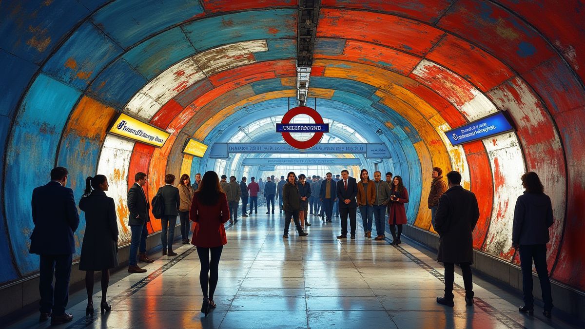 Une station de métro de Londres animée et pleine de vie.