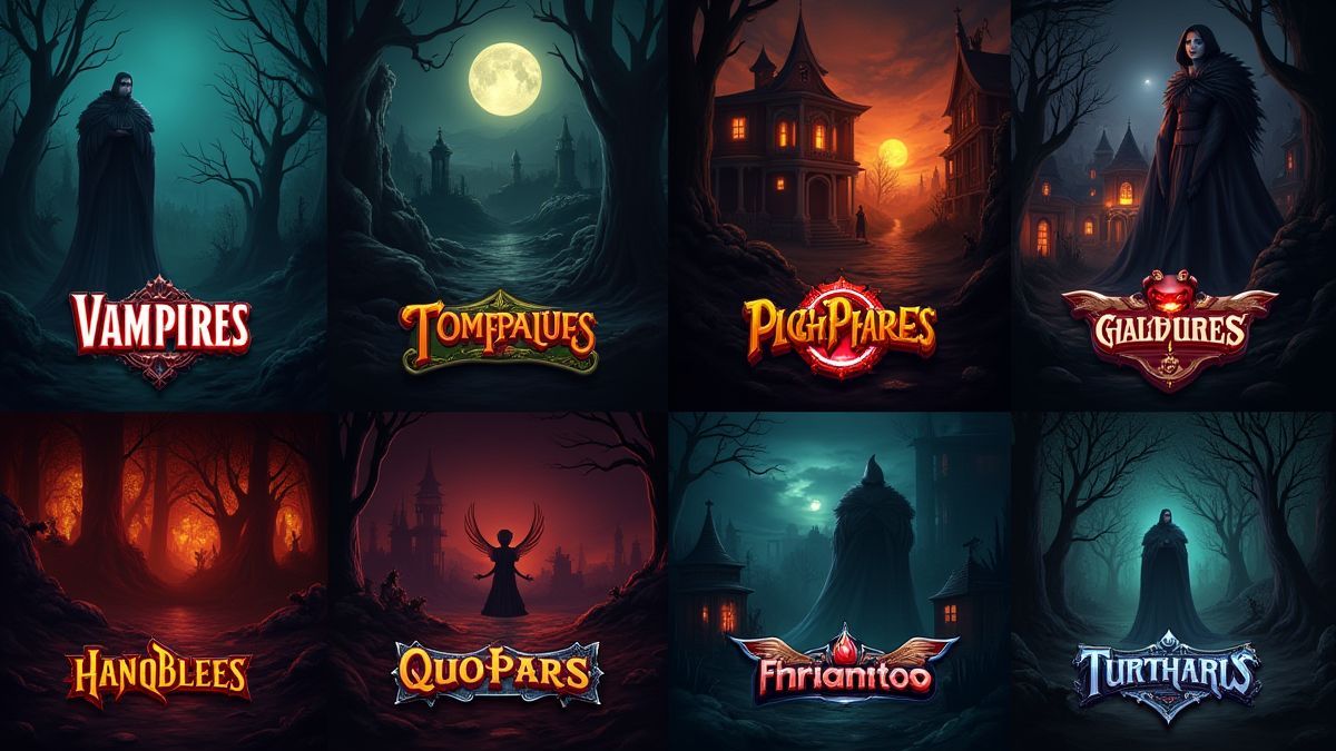 Temáticas de slots vampíricas e góticas.