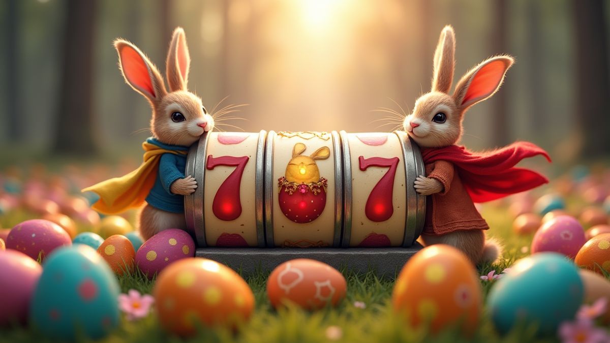 Huevos de Pascua girando en carretes