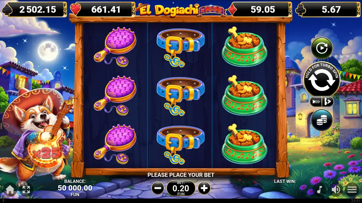 Pantalla del juego base de El Dogiachi 1000