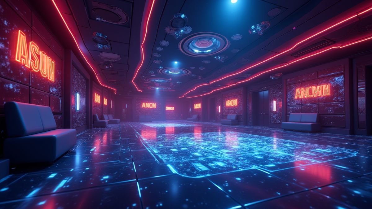 Digitale casino-omgeving met glanzende en moderne elementen