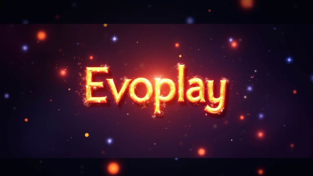 Logotipo mágico de Evoplay rodeado de elementos fantásticos.