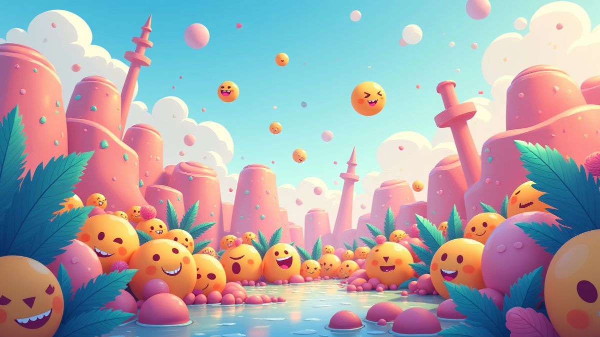 Eine digitale Welt voller bunter und lebendiger Emojis.