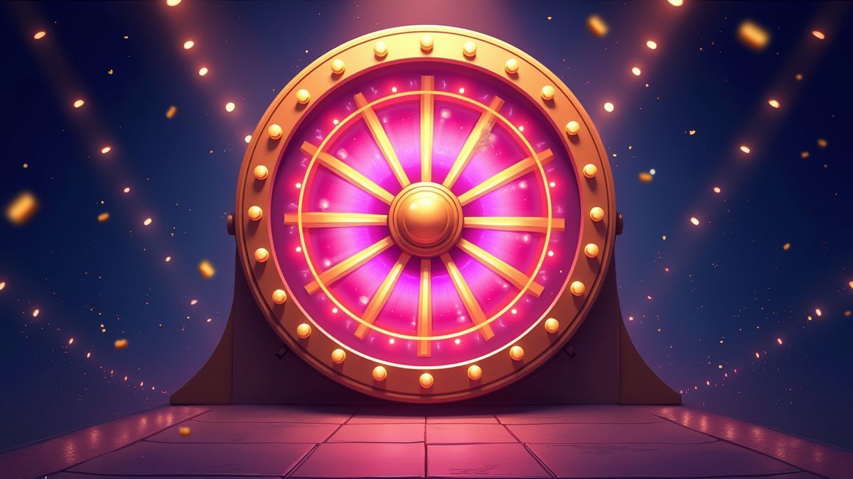 Rueda de bóveda giratoria con luces brillantes.