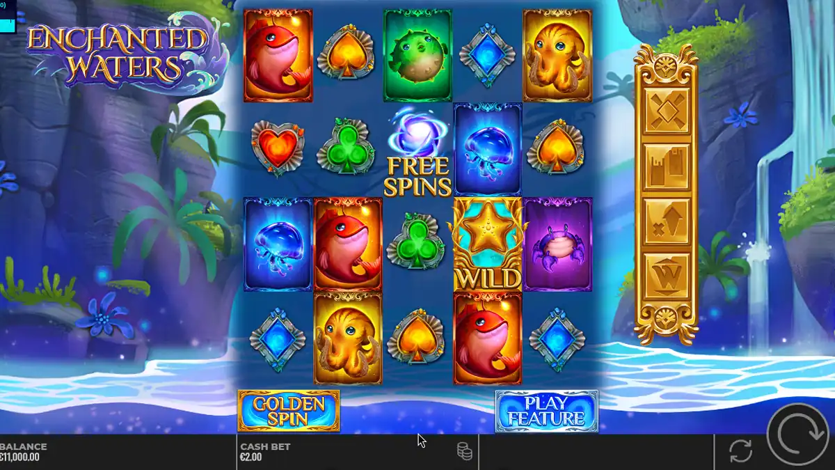 Enchanted Waters Slot base game screen